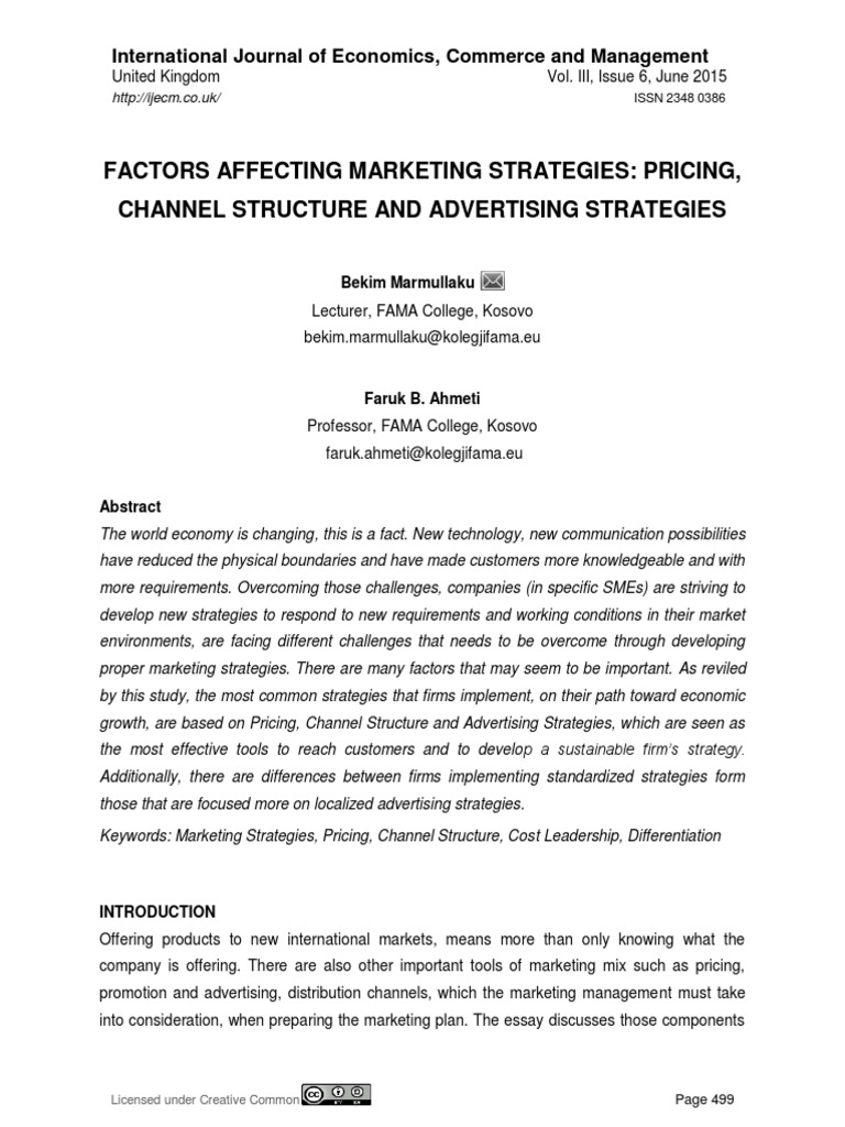 No.4 Factor Affecting Marketing Strategies | PDF | Strategic Management ...