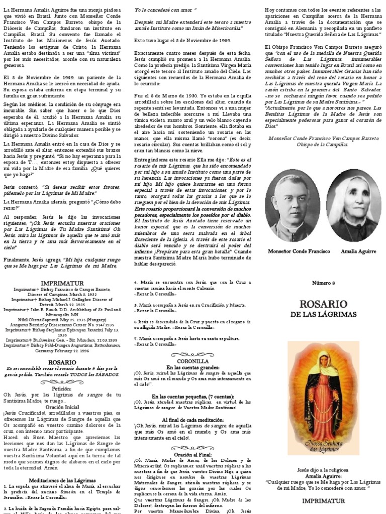 Triptico Rosario Lagrimas | PDF | María, madre de Jesús | Rosario