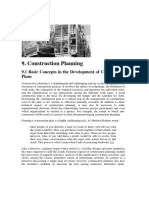 Construction Planning: 9.1 Basic Concepts in The Development of Construction Plans