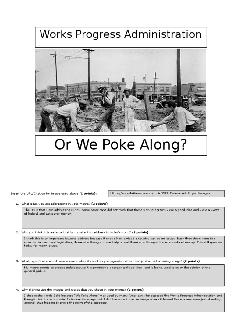 WPA Meme: Propaganda Analysis | PDF