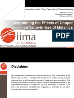 Determining The Effects of Copper On Value-in-Use of Metallics