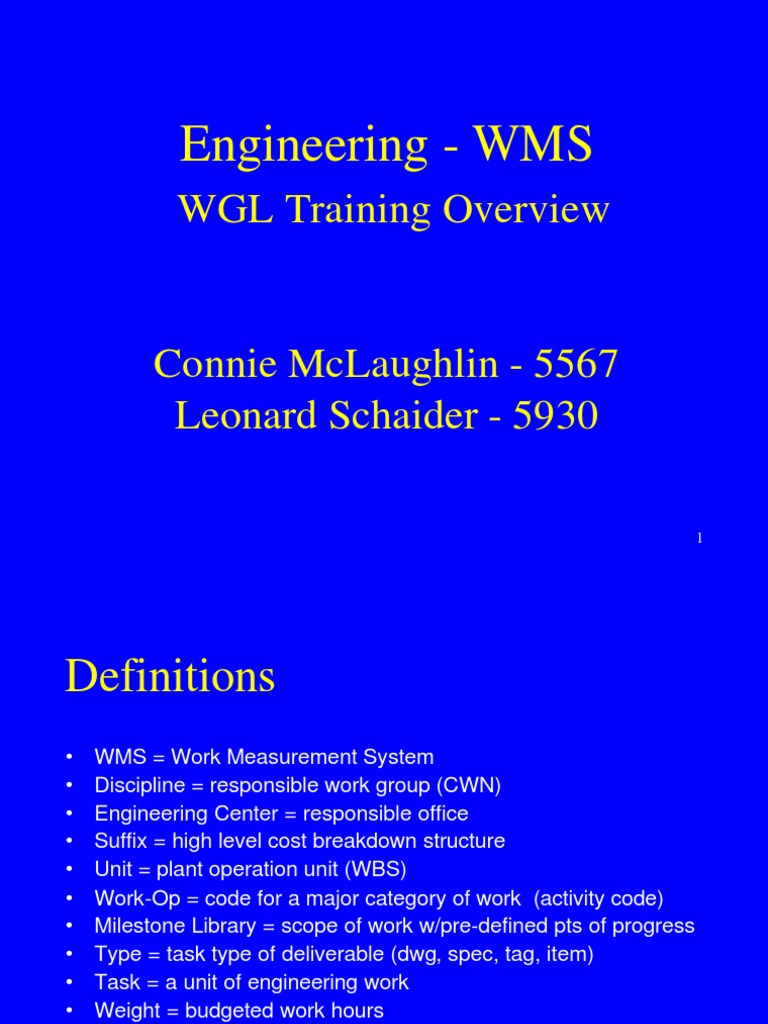 WGL Working Group Task Guidelines | PDF