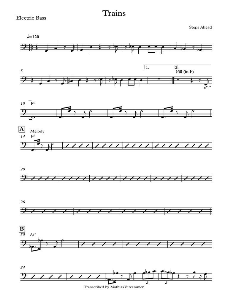 Trains Steps Ahead Electric Bass PDF