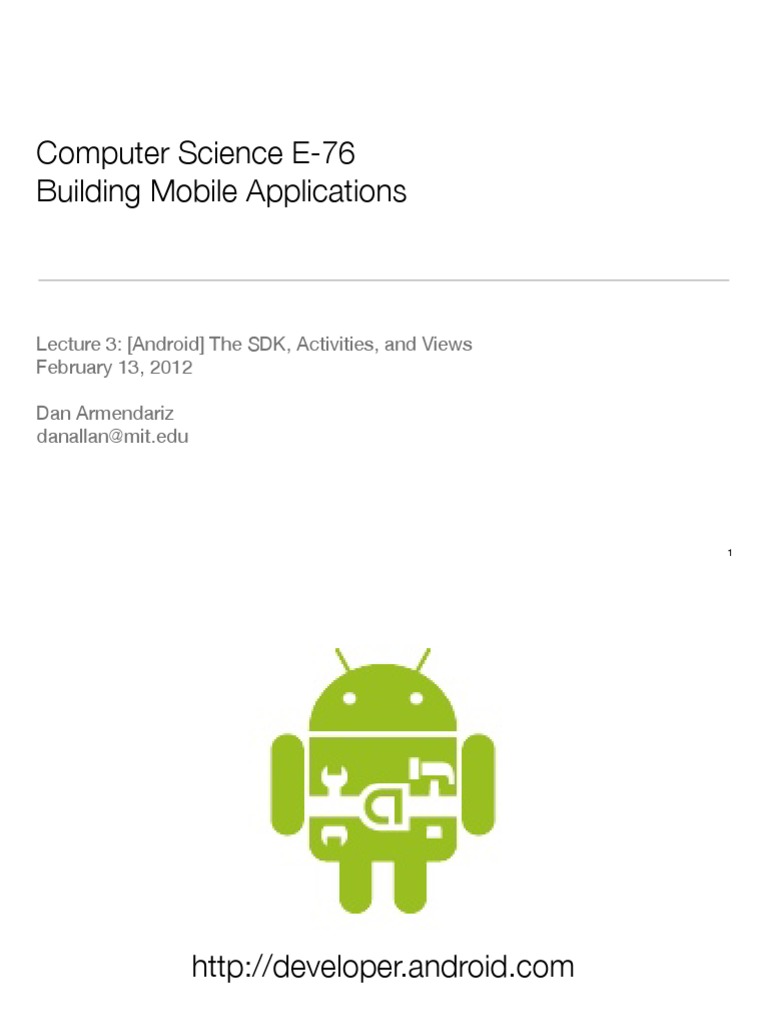 Computer Science E-76 Building Mobile Applications | PDF | Software ...