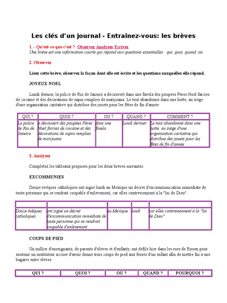 La Presse Ecrire Une Breve
