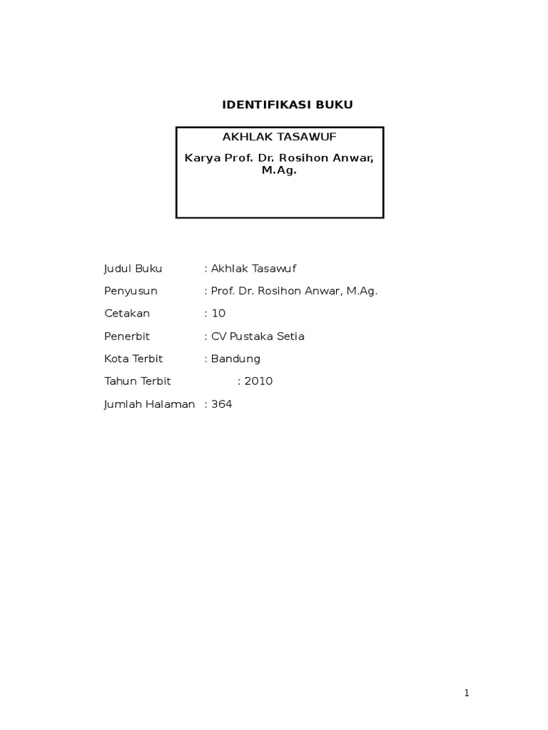 Buku Akhlak Tasawuf Rosihon Anwar Pdf Cara Golden