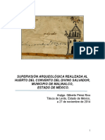 Supervision Arqueológica en El Huerto Del Convento Del Divino Salvador, Malinalco, Estado de México