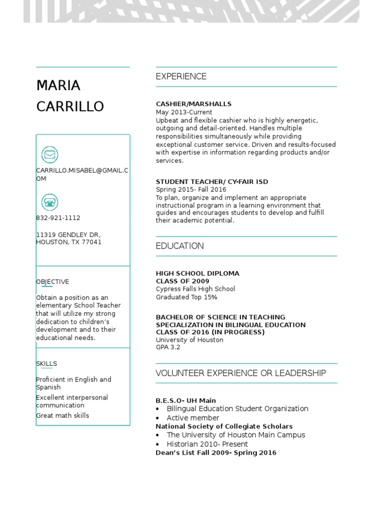 Bilingual Elementary Teacher Resume | PDF