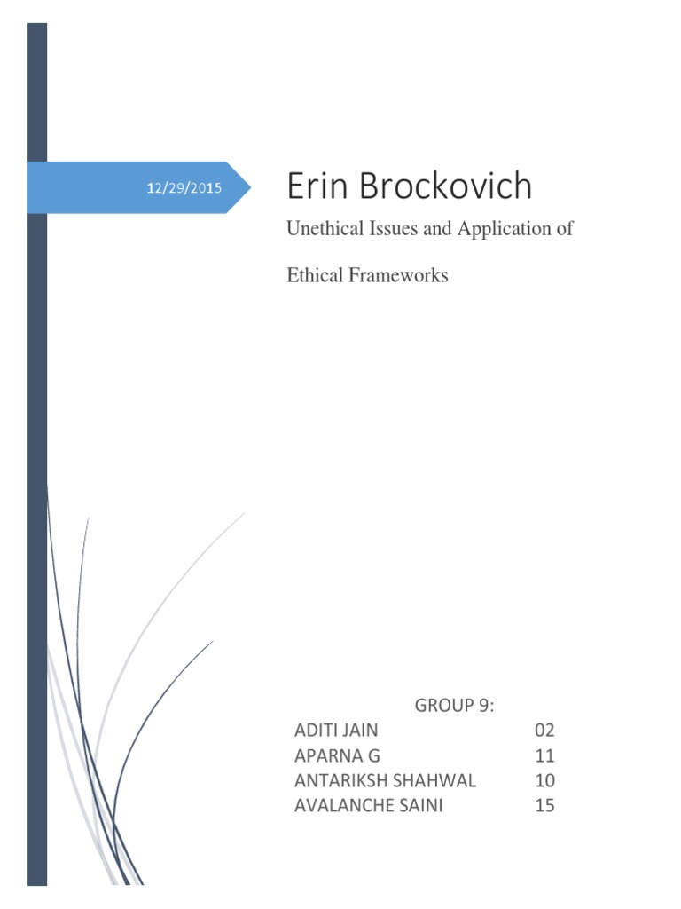 essays on erin brockovich dealing with ethics