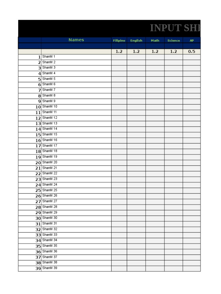 Student Grade Ranking Sheet | PDF | Teaching Mathematics | Computing ...