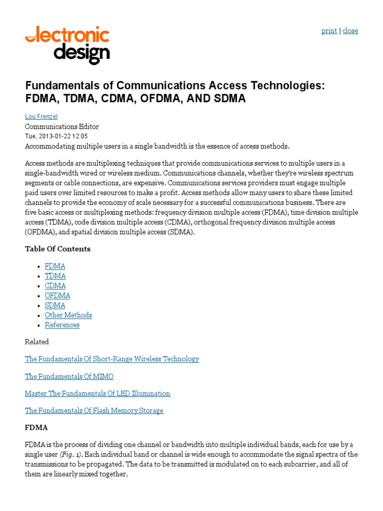 Fundamentals of Communications Access Technologies | PDF | Code ...