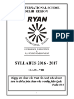 Ryan International School Delhi Region Syllabus 2016-2017 Class VIII