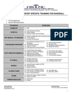 sport specific training for baseball