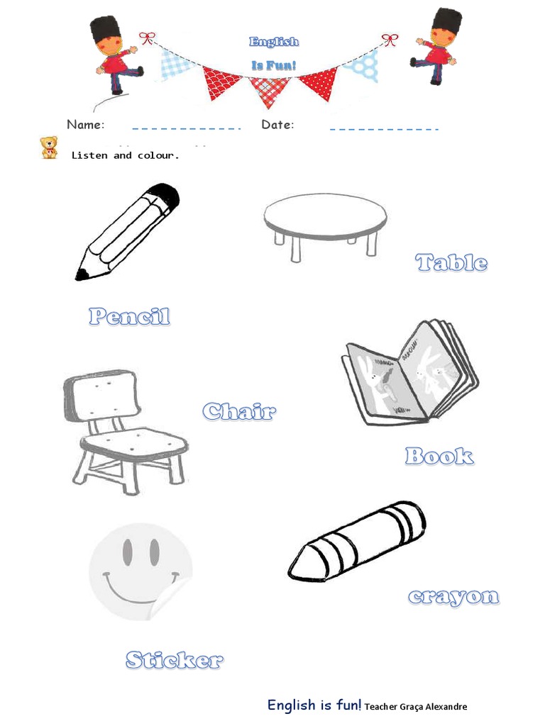 Classroom Objects Pdf