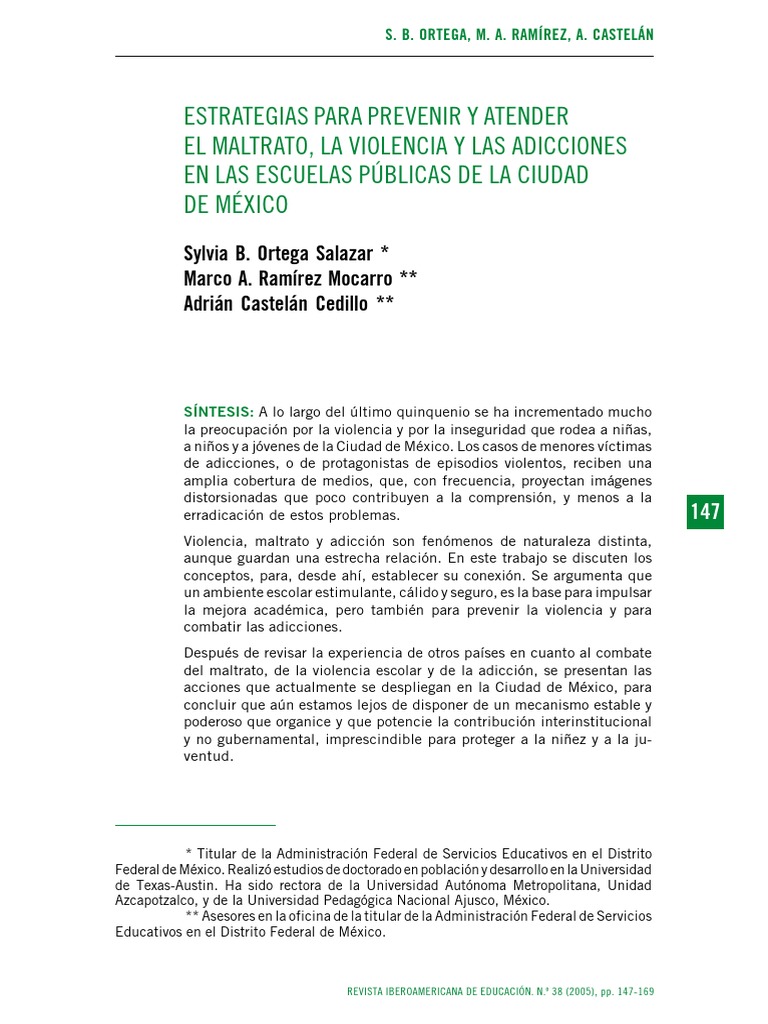 Estrategias para Prevenir La Violencia Escolar PDF | PDF | Abuso ...