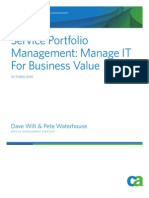 Service Portfolio Management - Manage IT for Business Value