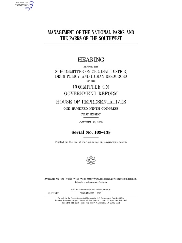 Management of The National Parks and The Parks of The Southwest | PDF ...