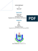 Internship Report Format of BUBT