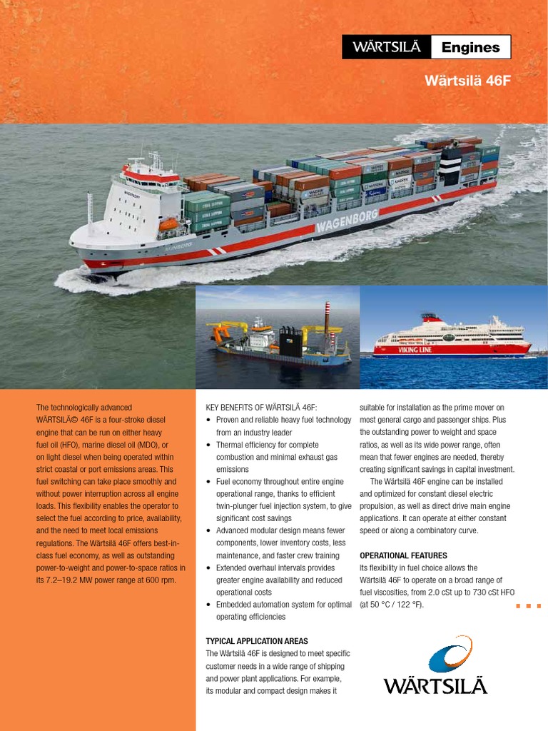 Wartsila o e W 46f | PDF | Diesel Engine | Fuel Oil
