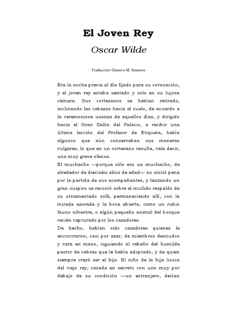 Wilde, Oscar - El Joven Rey | Galera | Remo | Prueba gratuita de 30 ...