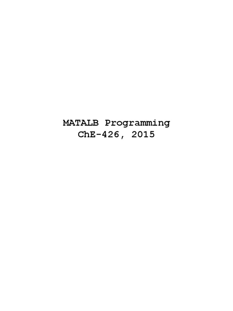 ChE-426 Matlab Codes Complete | PDF | Derivative | Mathematical Analysis