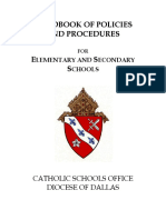 Handbook of Policies and Procedures For Elementary and Secondary Schools