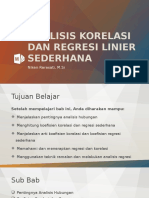 Analisis Korelasi Dan Regresi Linier Sederhana