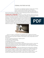 Influence of External Factors On Fuel Consumption