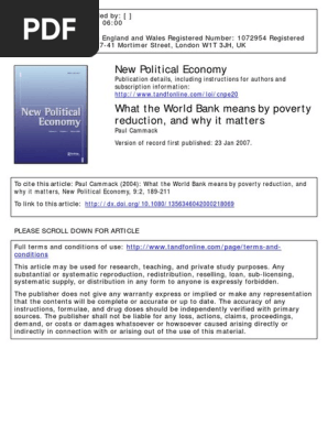 What The World Bank Means By Poverty Reduction And Why It Matters