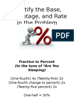 Identify Rate, Base, Percentage Problems