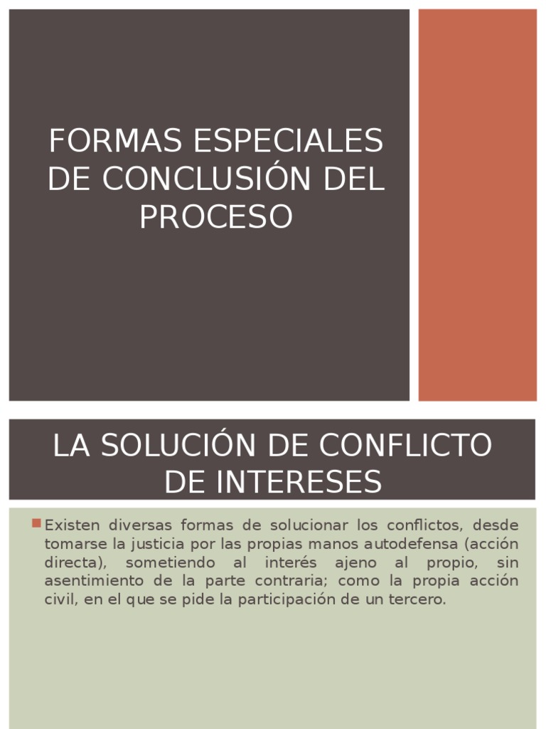 Formas Especiales de Conclusión Procesal | PDF | Demanda judicial | Ley ...