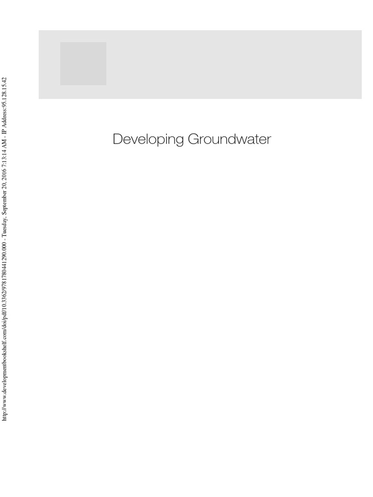 Developing Groundwater | PDF | Hydrogeology | Water Resources