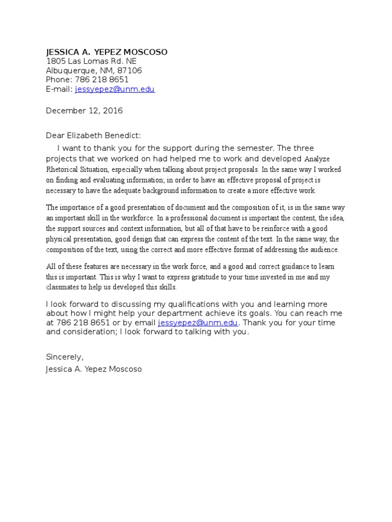 Reflective Outcome Letter | PDF | Career & Growth