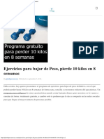 Ejercicios para Bajar de Peso, Pierde 10 Kilos en 8 Semanas