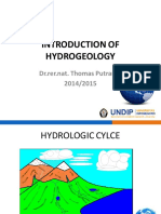 Introduction of Hydrogeology: DR - Rer.nat. Thomas Putranto 2014/2015