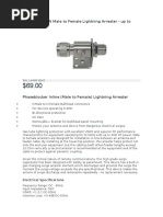 Phaseblocker N Male To Female Lightning Arrester