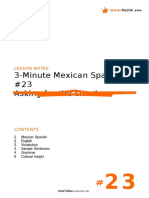 3-Minute Mexican Spanish S1 #23 Asking For The Check: Lesson Notes