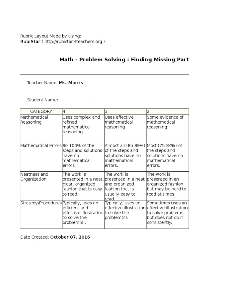 Math - Problem Solving: Finding Missing Parts | PDF