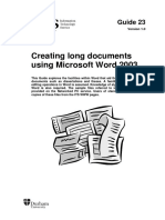 Creating Long Documents Using Microsoft Word 2003: Guide 23