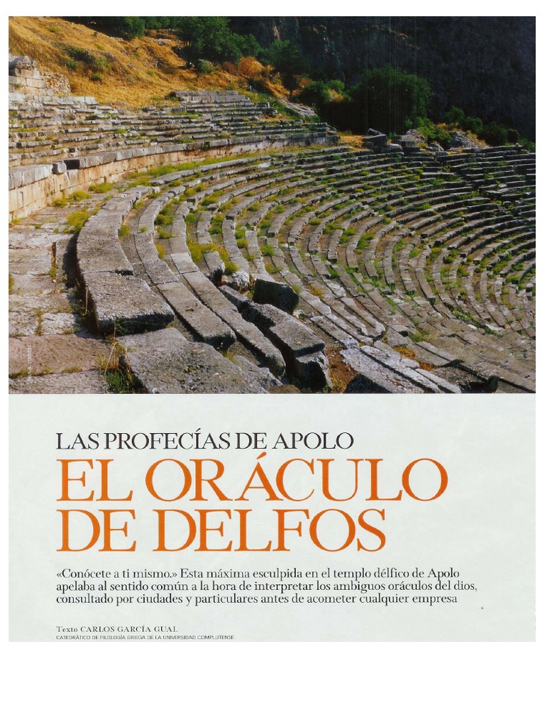 Carlos García Gual, Las profecías de Apolo. El oráculo de 