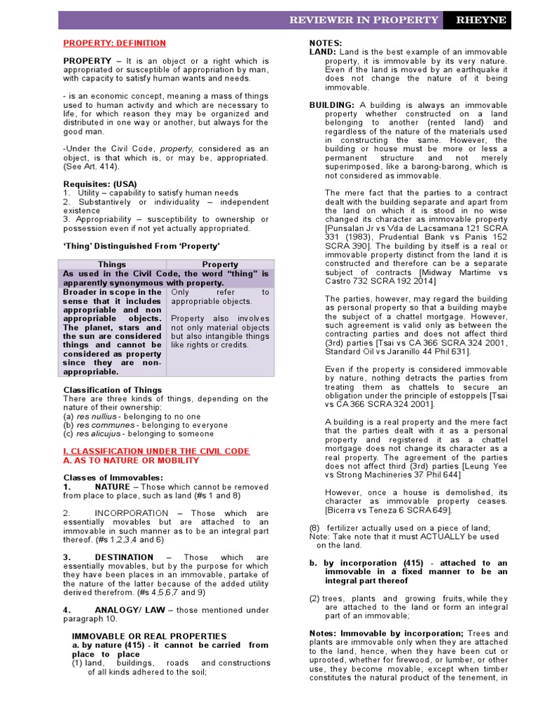 Understanding Property Definitions and Classifications | PDF | Property ...