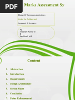 Internal Marks Assessment Sy Stem: Master of Computer Applications