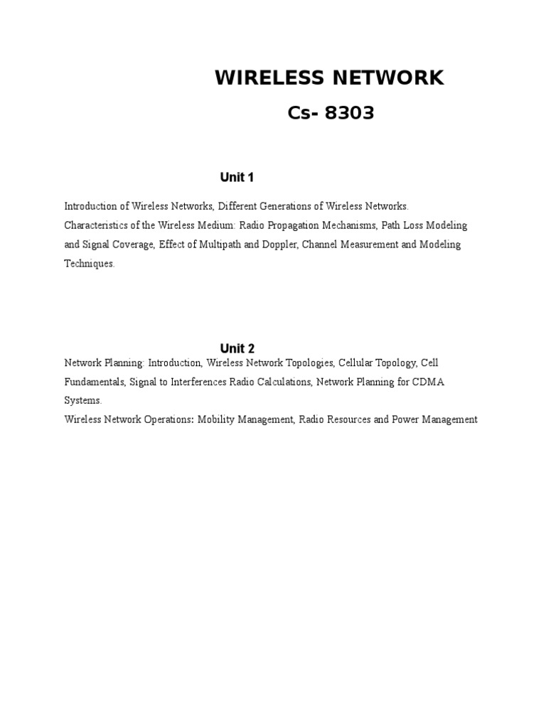 Wireless Network Fundamentals and Planning | PDF | Radio Resource ...