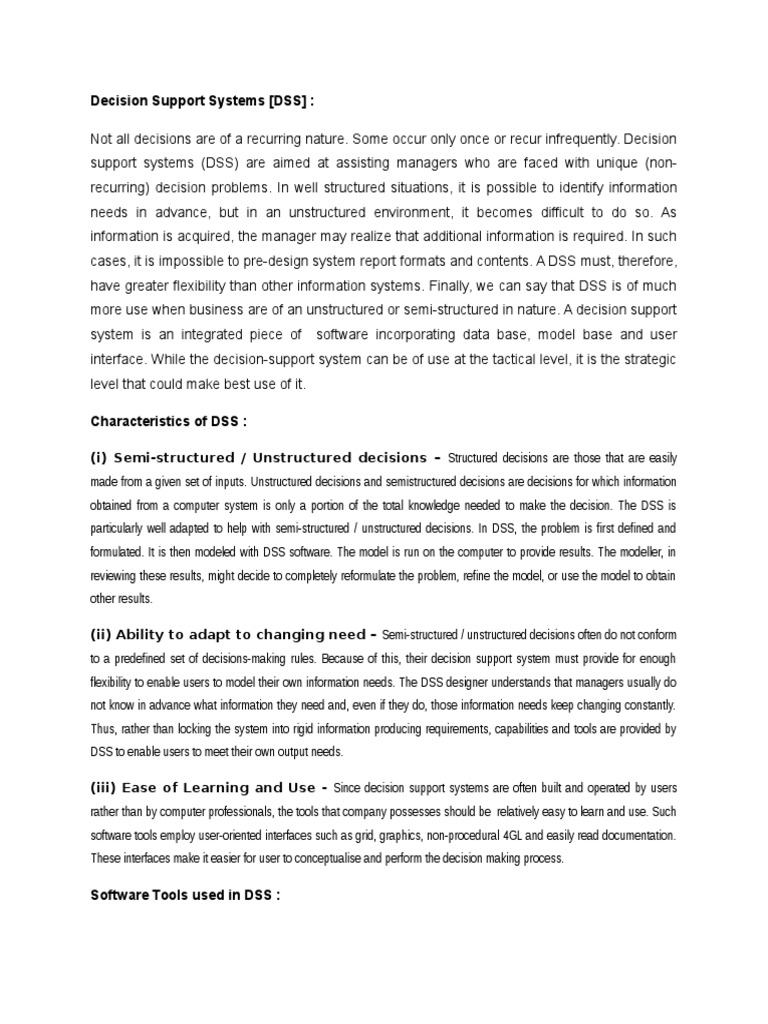 Understanding Decision Support Systems | PDF | Decision Support System ...