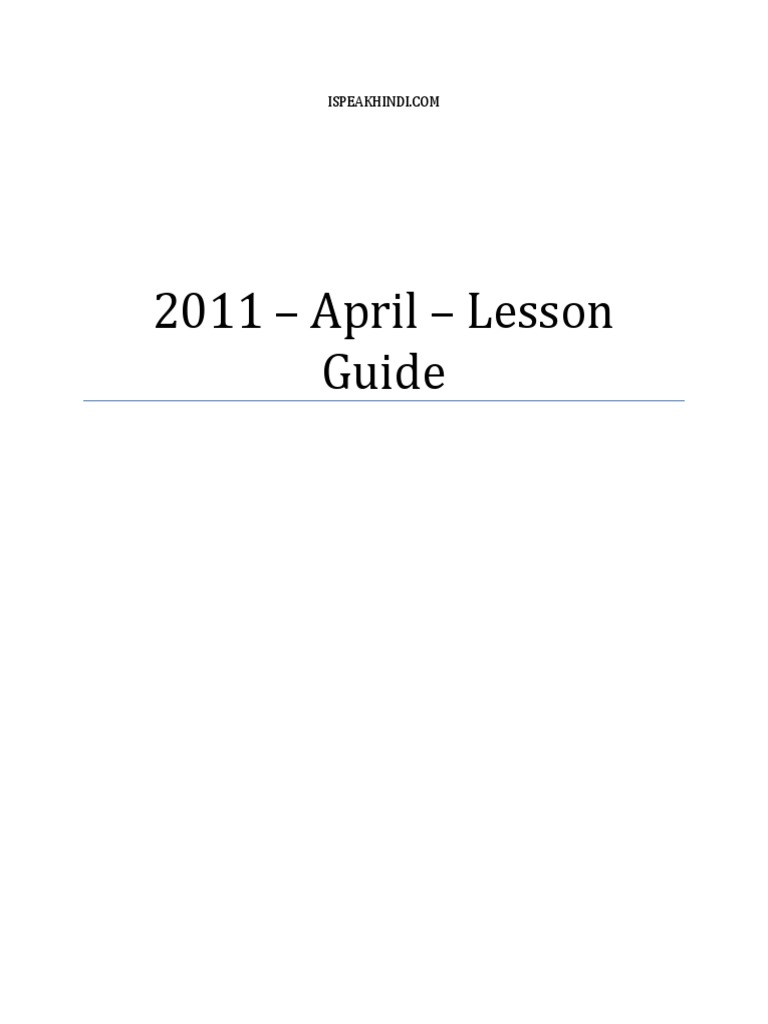 2011 04april Lesson Guide PDF Grammatical Gender Plural