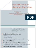 Trending GMP Issues in API Manufacturing Operations