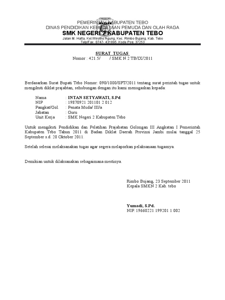 Surat Tugas Prajab