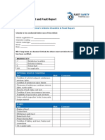 Driver Vehicle Checklist Fault Report