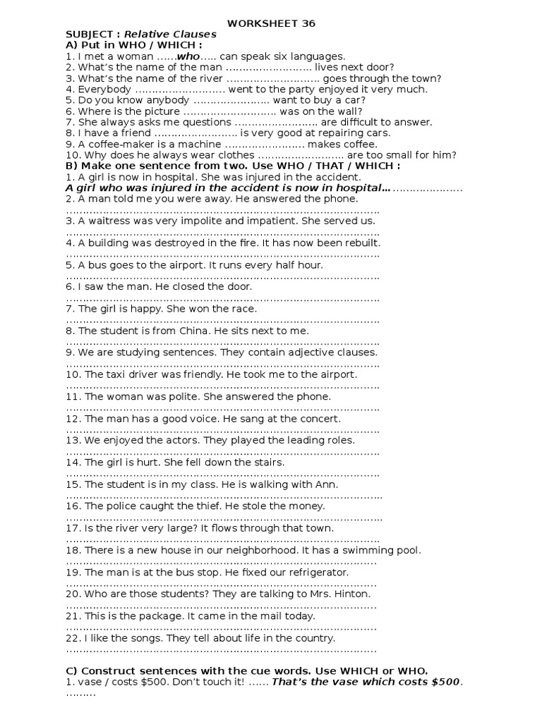 Contoh Soal Dan Jawaban Relative Pronoun