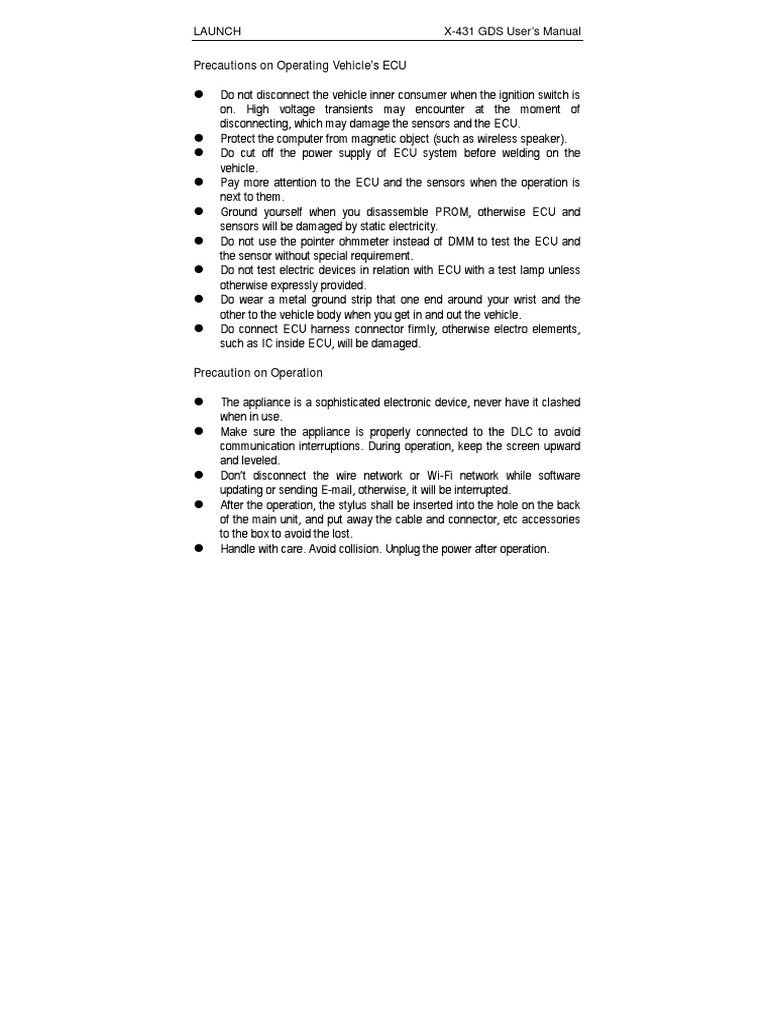 X431 GDS Users Manual PDF PDF Ignition System Distributor